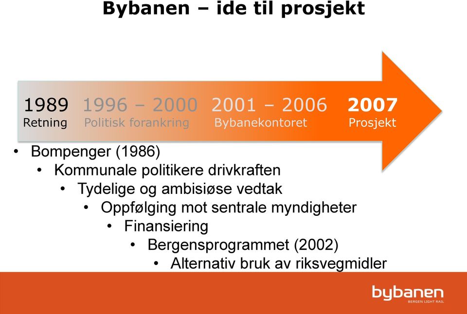 drivkraften Tydelige og ambisiøse vedtak Oppfølging mot sentrale