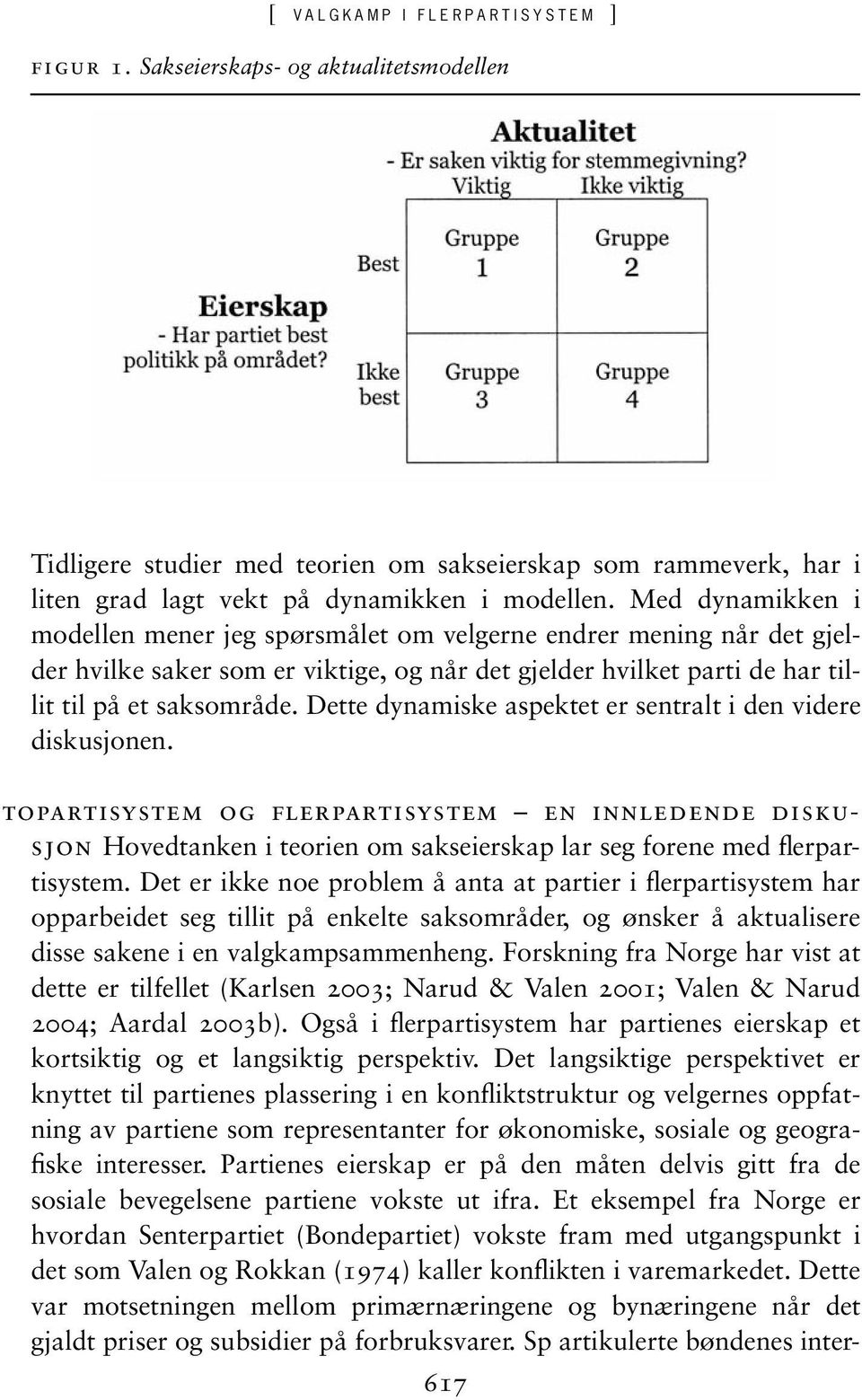 Dette dynamiske aspektet er sentralt i den videre diskusjonen. Topartisystem og flerpartisystem en innledende diskusjon Hovedtanken i teorien om sakseierskap lar seg forene med flerpartisystem.