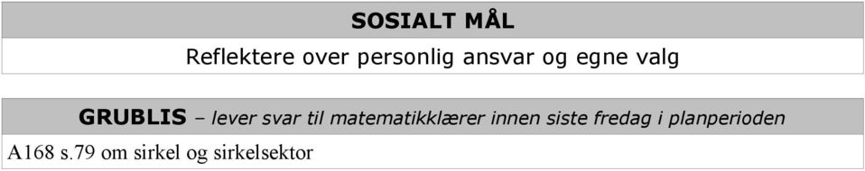 til matematikklærer innen siste fredag i