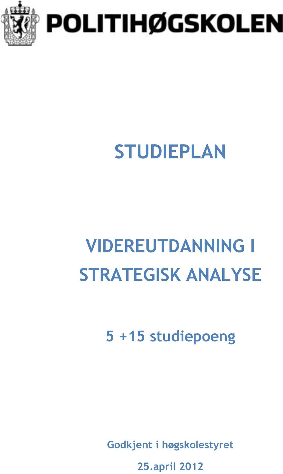 studiepoeng Godkjent i