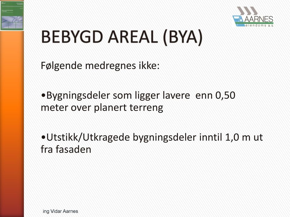 0,50 meter over planert terreng