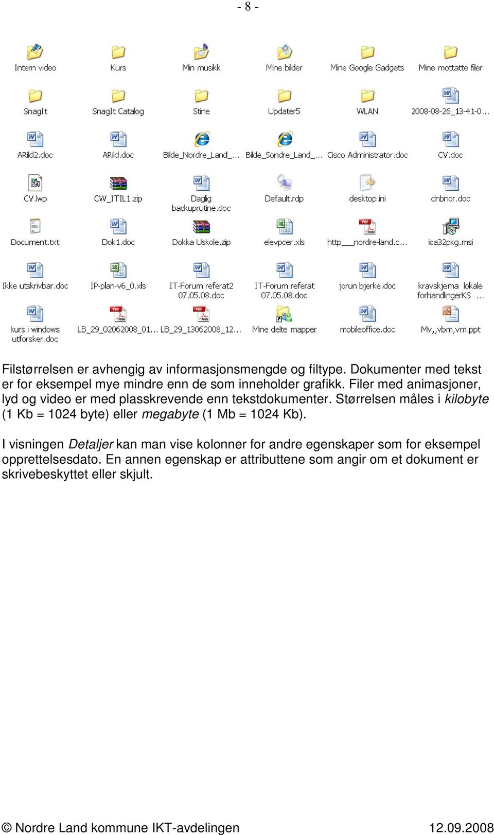 Filer med animasjoner, lyd og video er med plasskrevende enn tekstdokumenter.