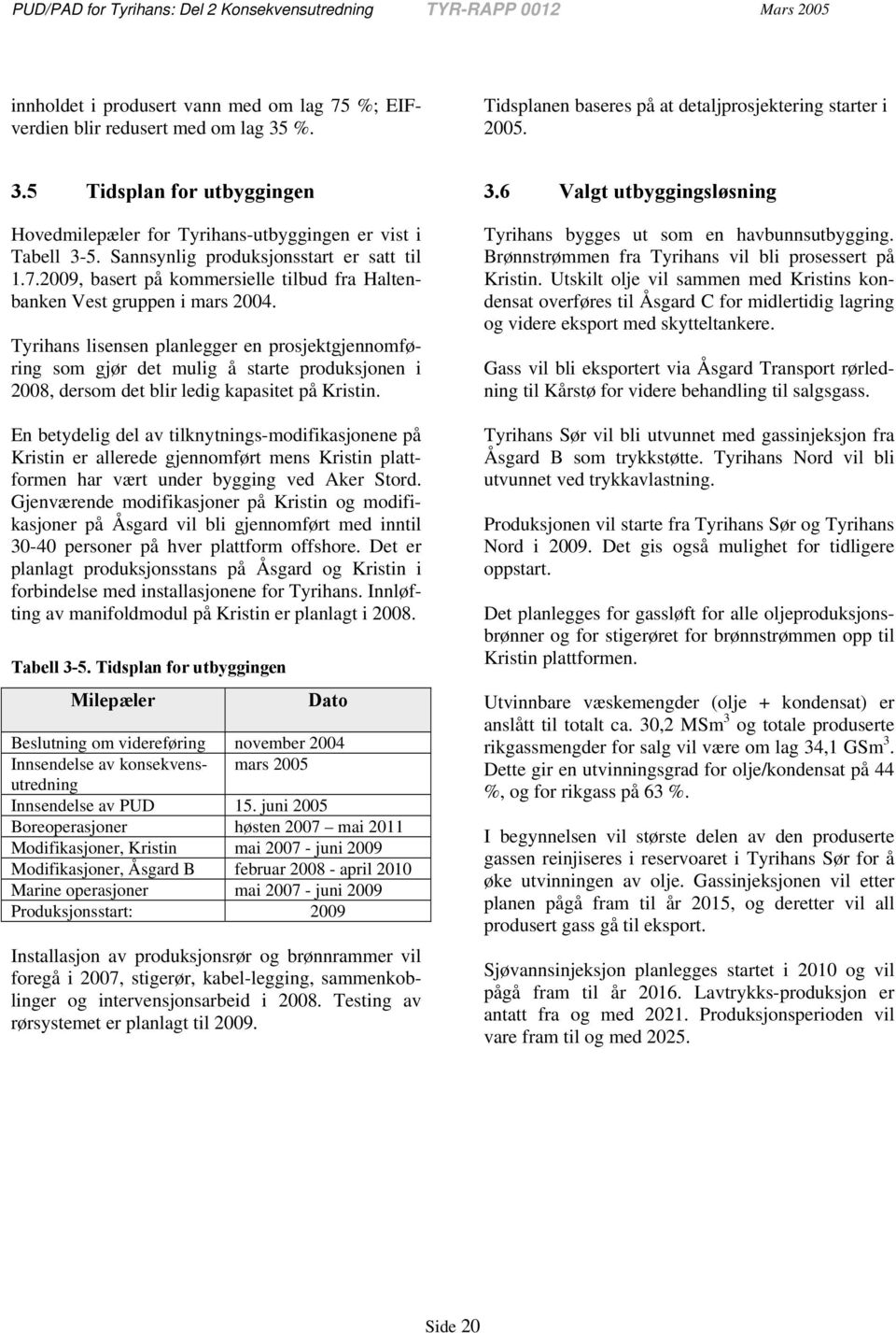 2009, basert på kommersielle tilbud fra Haltenbanken Vest gruppen i mars 2004.