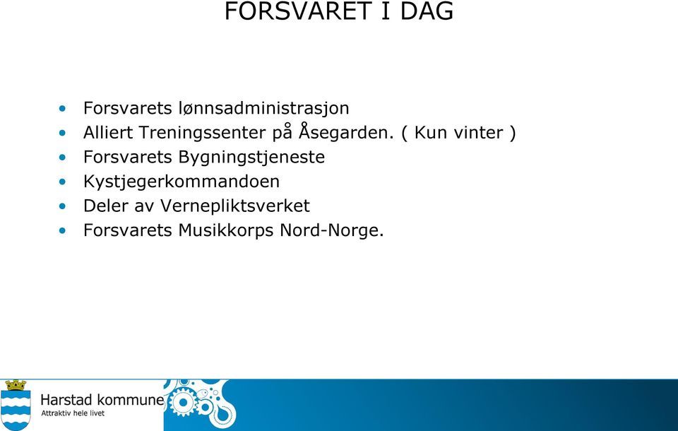 ( Kun vinter ) Forsvarets Bygningstjeneste