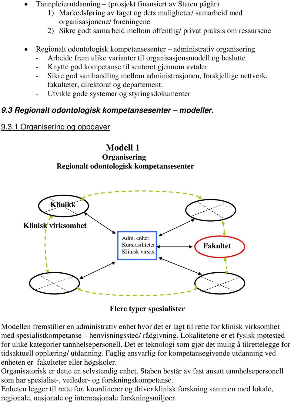 gjennom avtaler - Sikre god samhandling mellom administrasjonen, forskjellige nettverk, fakulteter, direktorat og departement. - Utvikle gode systemer og styringsdokumenter 9.