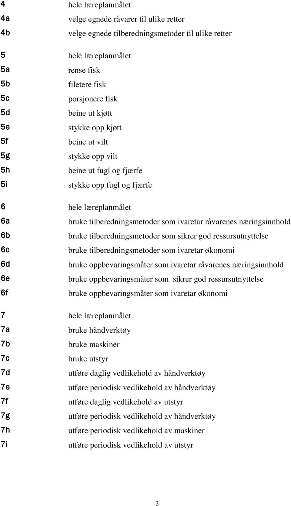 ressursutnyttelse 6c bruke som ivaretar økonomi 6d bruke oppbevaringsmåter som ivaretar råvarenes næringsinnhold 6e bruke oppbevaringsmåter som sikrer god ressursutnyttelse 6f bruke oppbevaringsmåter