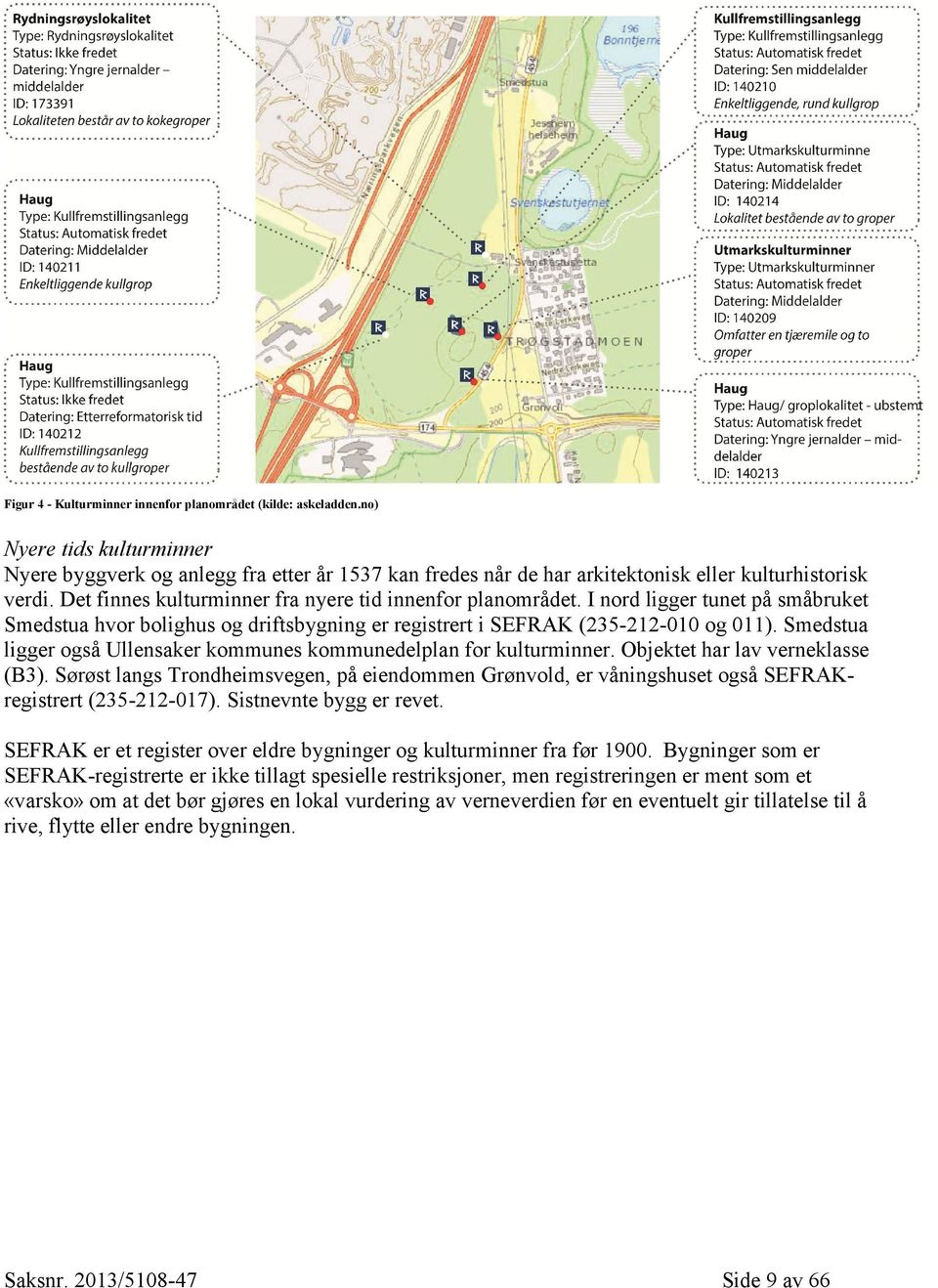 Smedstua ligger også Ullensaker kommunes kommunedelplan for kulturminner. Objektet har lav verneklasse (B3).