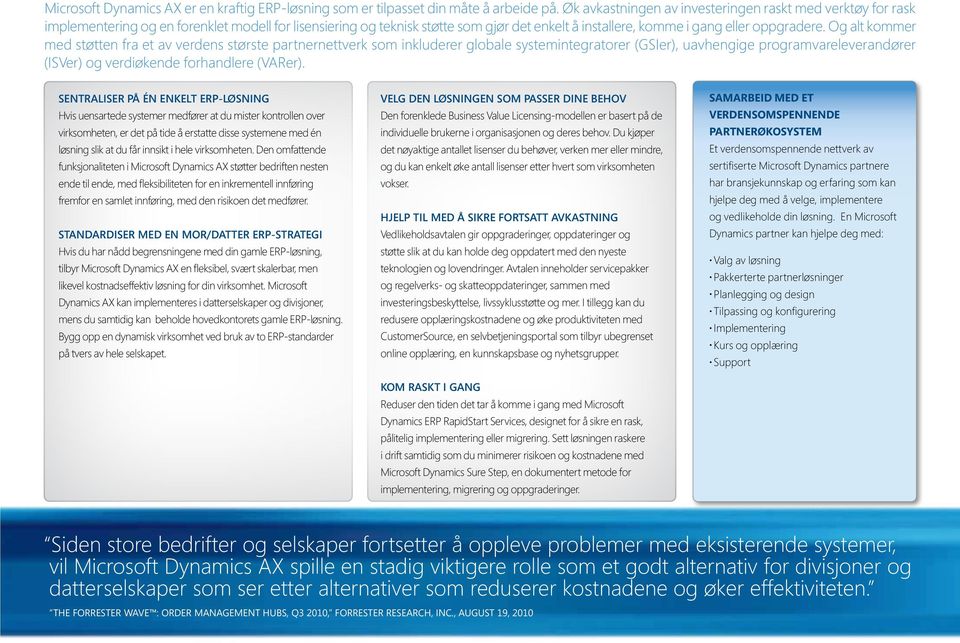 Og alt kommer med støtten fra et av verdens største partnernettverk som inkluderer globale systemintegratorer (GSIer), uavhengige programvareleverandører (ISVer) og verdiøkende forhandlere (VARer).