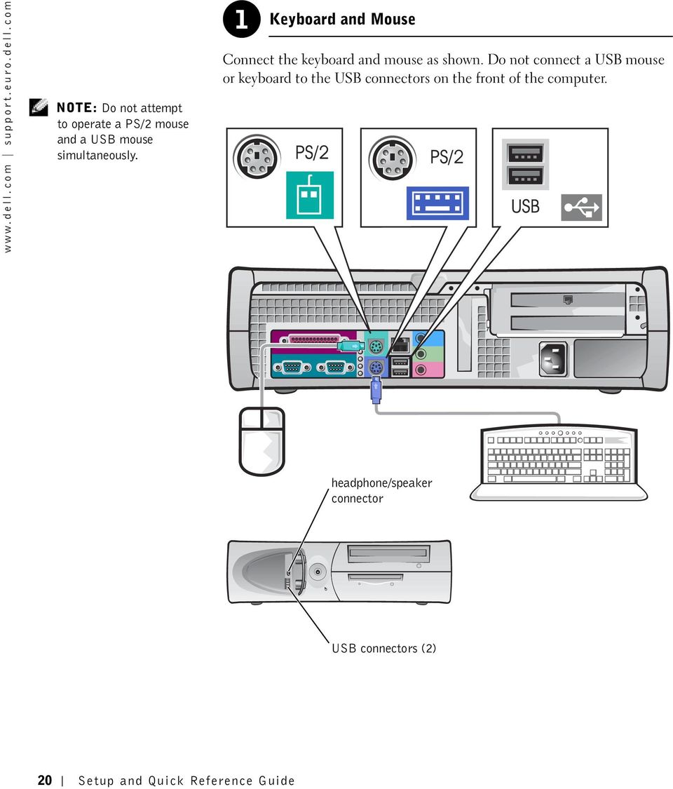 com NOTE: Do not attempt to operate a PS/2 mouse and a USB mouse simultaneously.