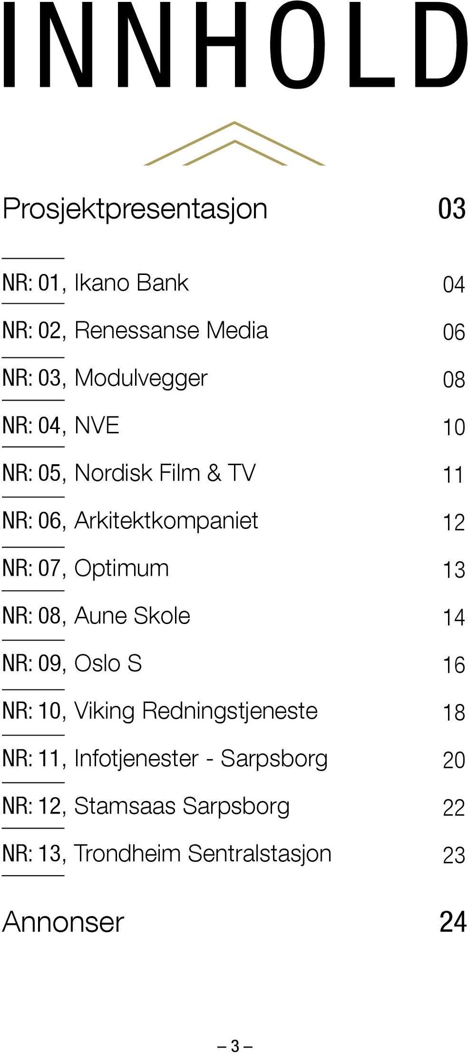 Skole NR: 09, Oslo S NR: 10, Viking Redningstjeneste NR: 11, Infotjenester - Sarpsborg NR: 12,