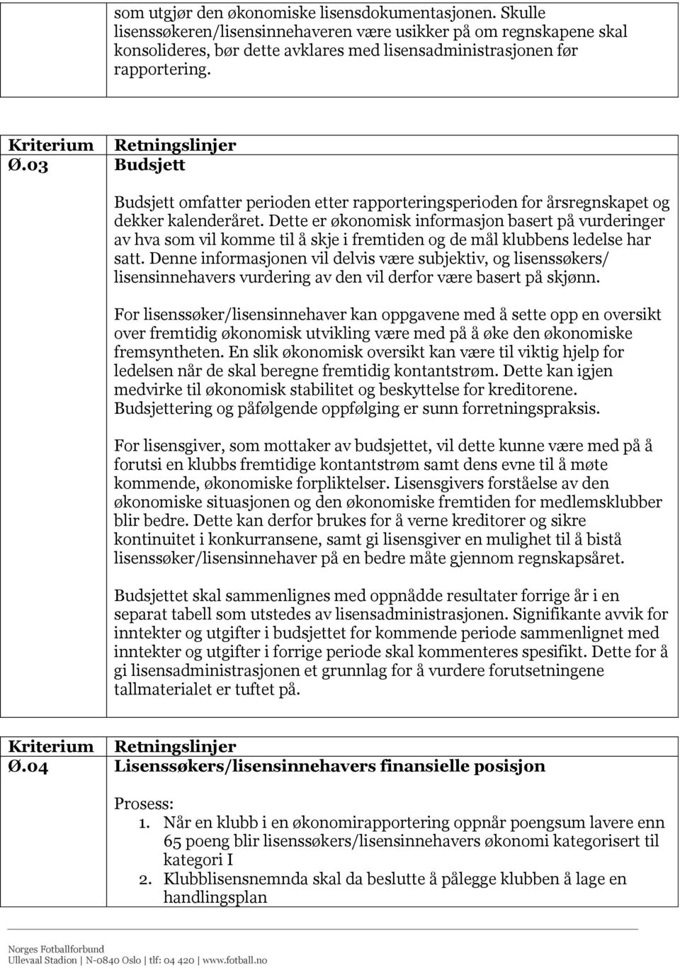 03 Budsjett Budsjett omfatter perioden etter rapporteringsperioden for årsregnskapet og dekker kalenderåret.