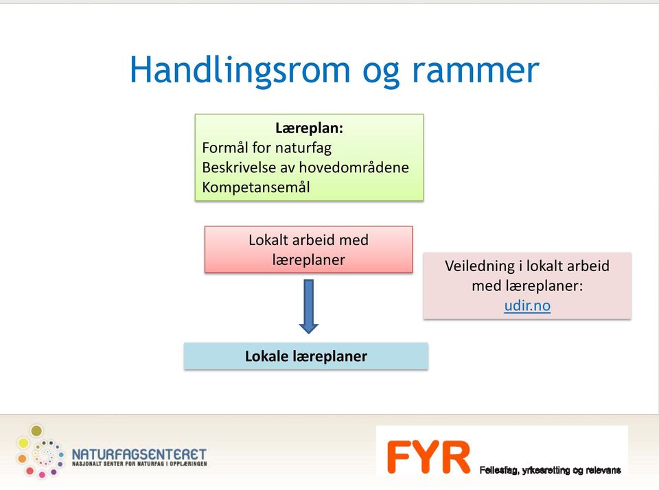 Kompetansemål Lokalt arbeid med læreplaner