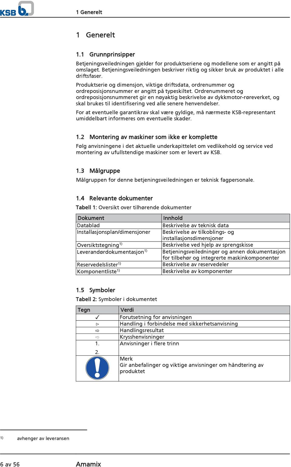 Ordrenummeret og ordreposisjonsnummeret gir en nøyaktig beskrivelse av dykkmotor-røreverket, og skal brukes til identifisering ved alle senere henvendelser.