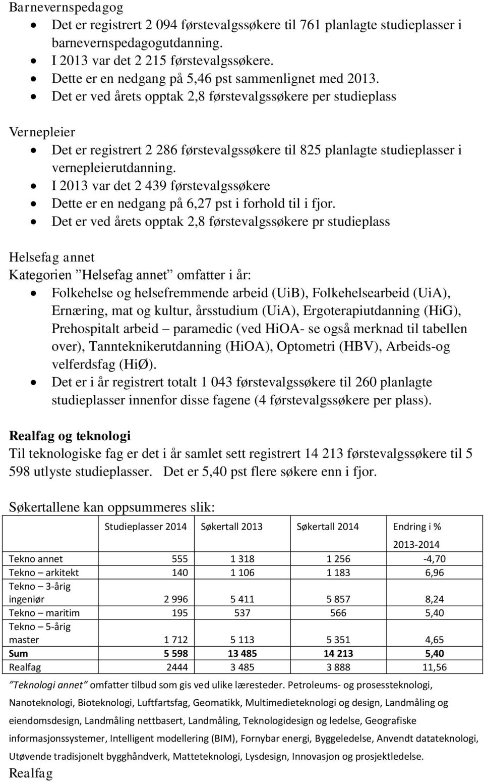 Det er ved årets opptak 2,8 førstevalgssøkere per studieplass Vernepleier Det er registrert 2 286 førstevalgssøkere til 825 planlagte studieplasser i vernepleierutdanning.