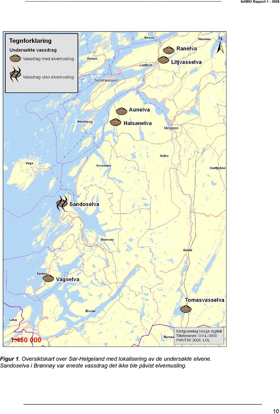 lokalisering av de undersøkte elvene.