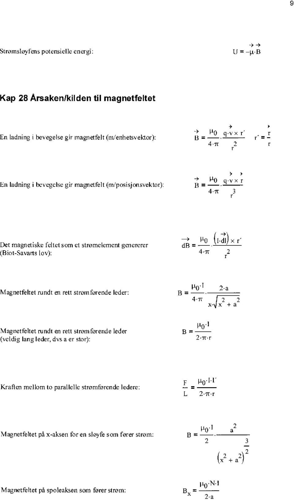 d1)x r Magnetfeltet rundt en rett strøm førende leder: B - 1-10.1 4..rr.a x.