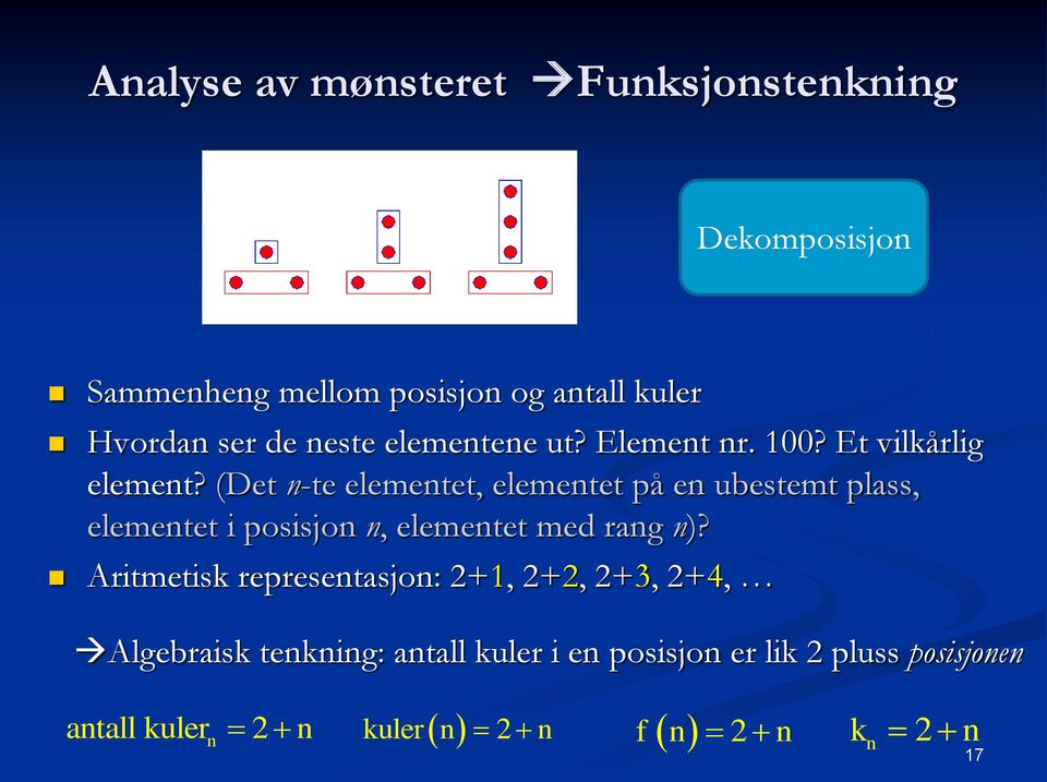 (Det n-te elementet, elementet på en ubestemt plass, elementet i posisjon n, elementet med rang n)?