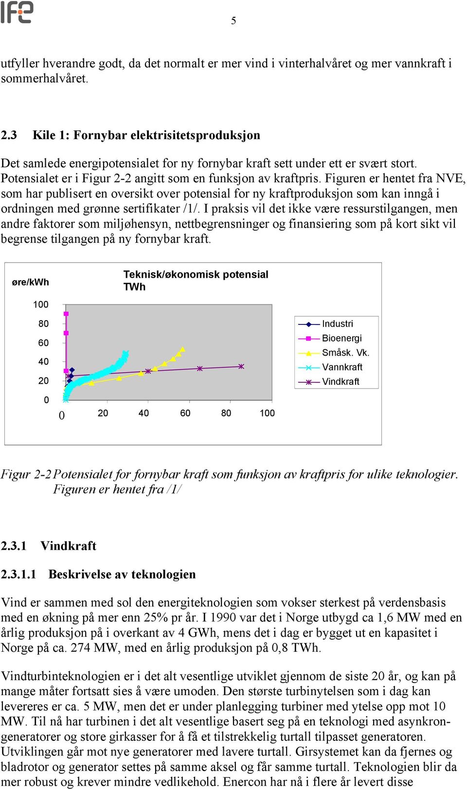 Figuren er hentet fra NVE, som har publisert en oversikt over potensial for ny kraftproduksjon som kan inngå i ordningen med grønne sertifikater /1/.