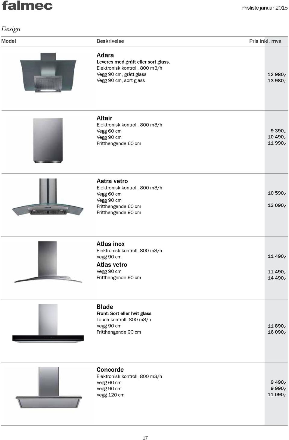 10 490,- 11 990,- Astra vetro Vegg 60 cm Fritthengende 60 cm 10 590,- 13 090,- Atlas inox Atlas