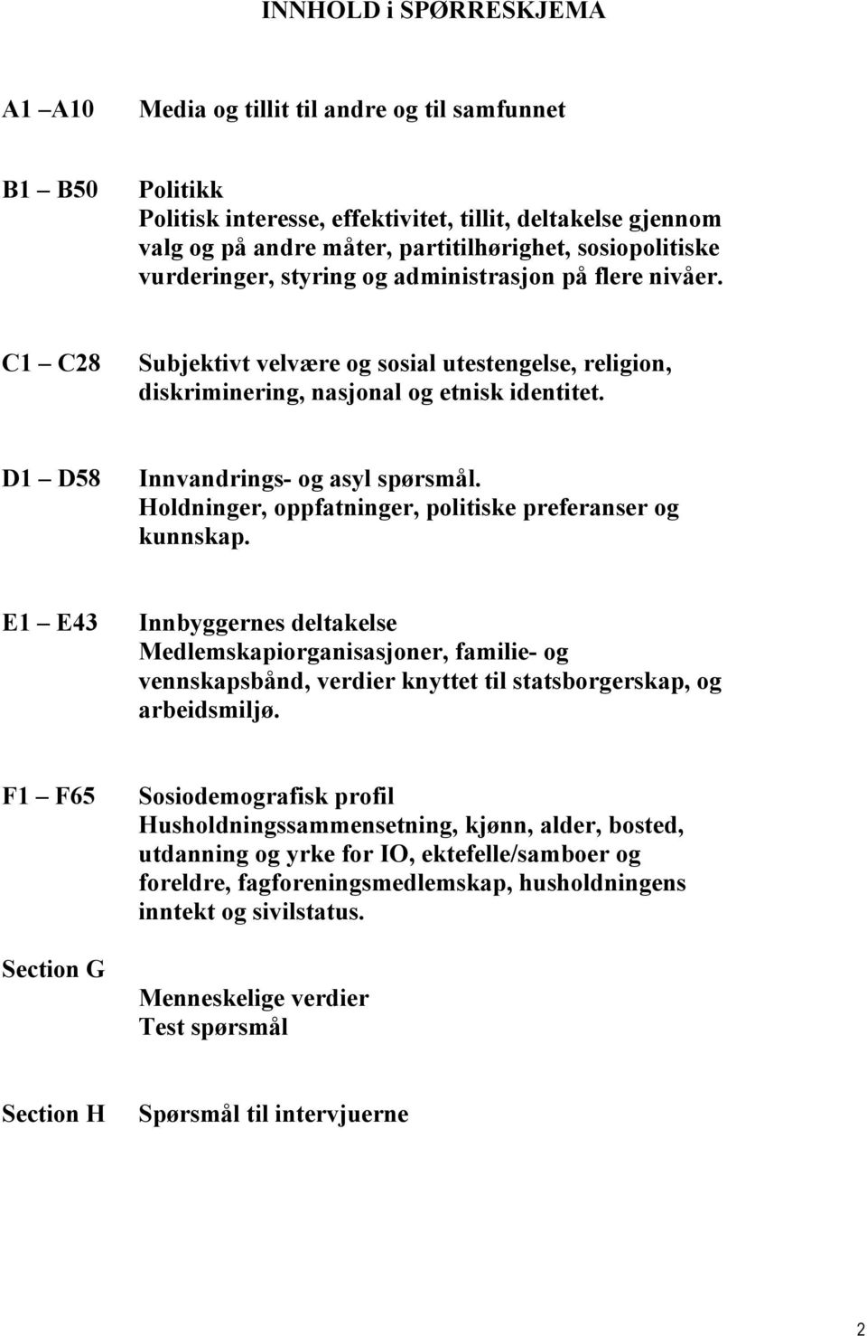 D1 D58 Innvandrings- og asyl spørsmål. Holdninger, oppfatninger, politiske preferanser og kunnskap.