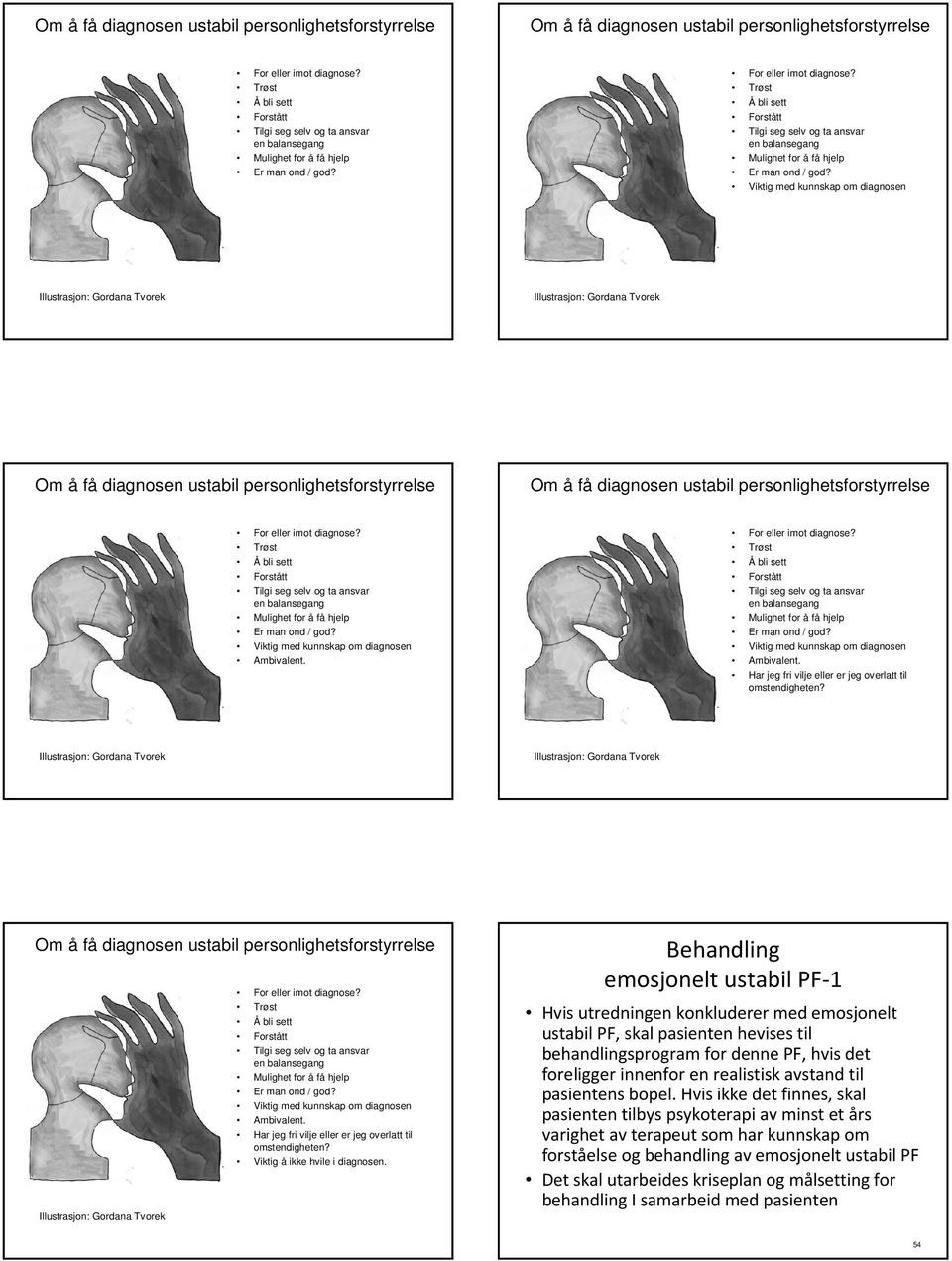 Viktig med kunnskap om diagnosen Ambivalent. Har jeg fri vilje eller er jeg overlatt til omstendigheten? Viktig å ikke hvile i diagnosen.