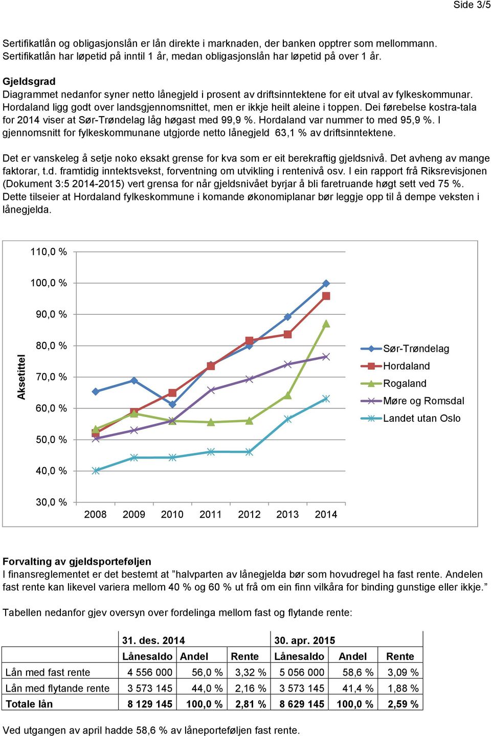 Dei førebelse kostra-tala for 2014 viser at Sør-Trøndelag låg høgast med 99,9 %. Hordaland var nummer to med 95,9 %.