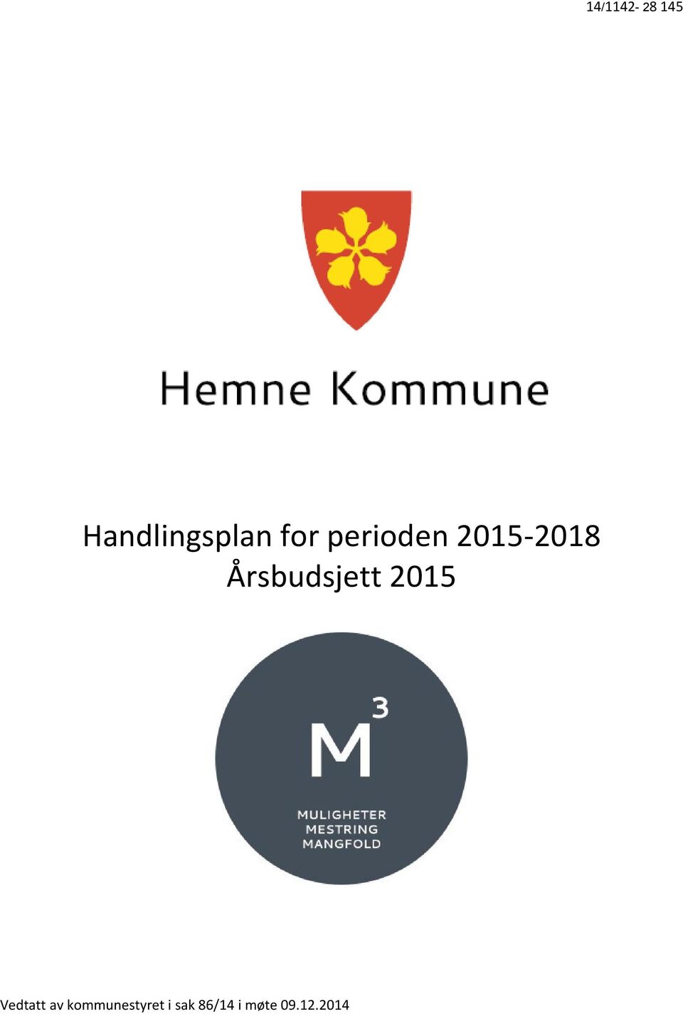 Årsbudsjett 2015 Vedtatt av