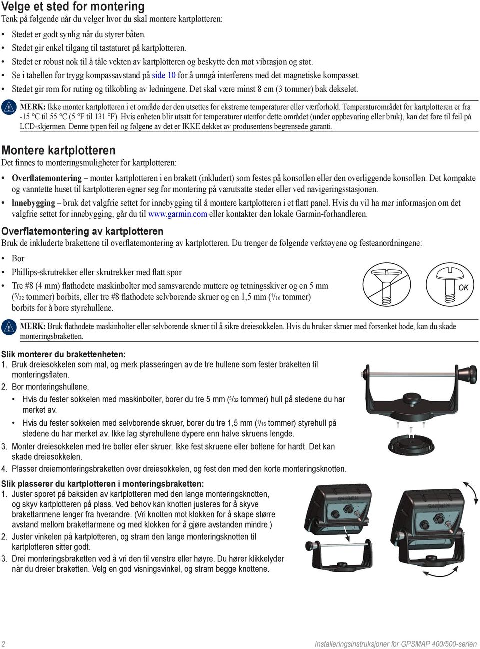 Stedet gir rom for ruting og tilkobling av ledningene. Det skal være minst 8 cm (3 tommer) bak dekselet.