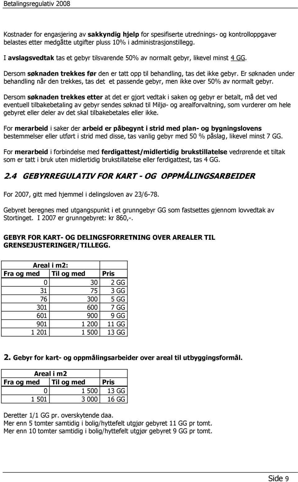 Er søknaden under behandling når den trekkes, tas det et passende gebyr, men ikke over 50% av normalt gebyr.