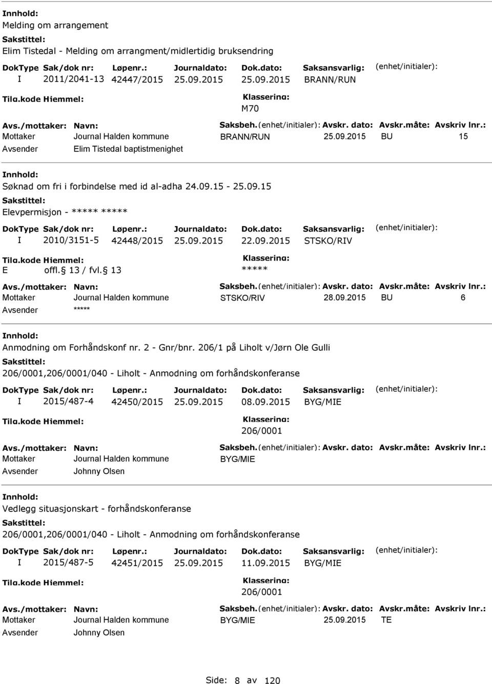 /mottaker: Navn: Saksbeh. vskr. dato: vskr.måte: vskriv lnr.: STSKO/RV BU 6 nnhold: nmodning om Forhåndskonf nr. 2 - Gnr/bnr.