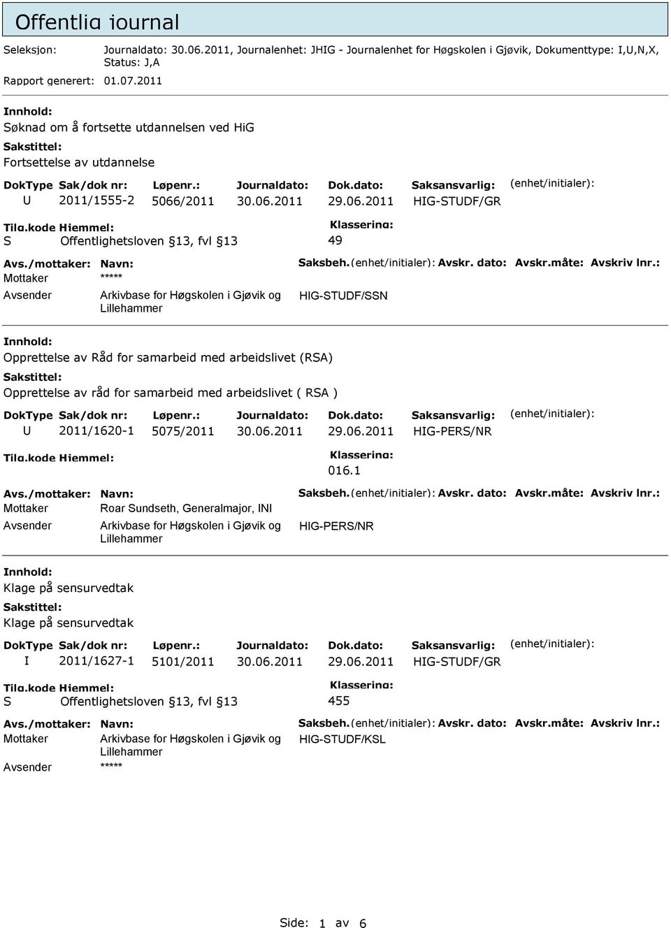 ***** HG-STDF/SSN Opprettelse av Råd for samarbeid med arbeidslivet (RSA) Opprettelse av råd for samarbeid med arbeidslivet ( RSA ) 2011/1620-1 5075/2011