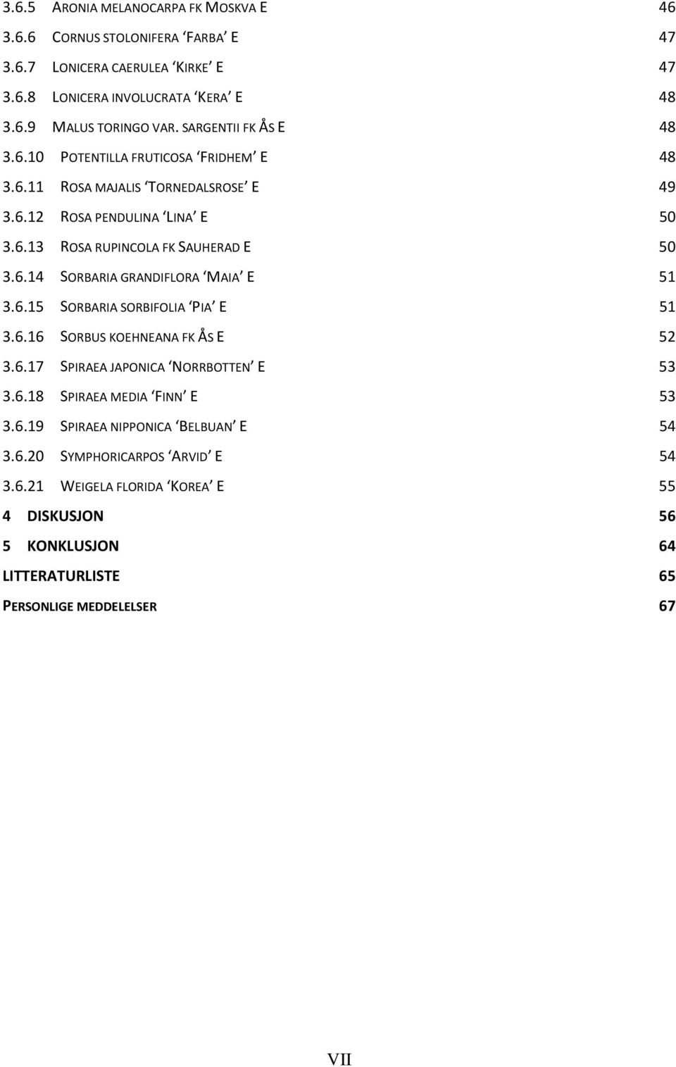 6.15 SORBARIA SORBIFOLIA PIA E 51 3.6.16 SORBUS KOEHNEANA FK ÅS E 52 3.6.17 SPIRAEA JAPONICA NORRBOTTEN E 53 3.6.18 SPIRAEA MEDIA FINN E 53 3.6.19 SPIRAEA NIPPONICA BELBUAN E 54 3.