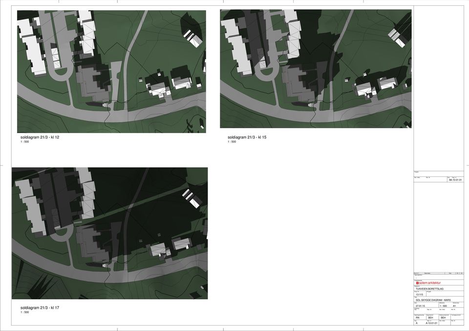 Prosjekt 13.115 Tittel SOL-SKYGGE DIAGRAM - MARS Dato soldiagram 21/3 - kl 17 Målestokk 27.01.