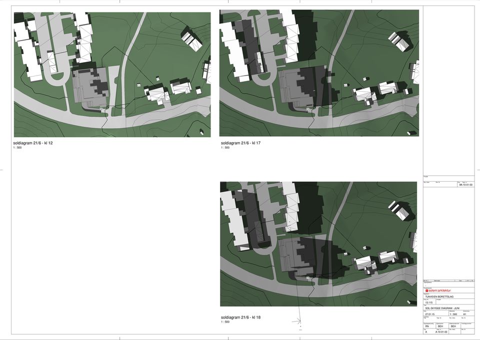 Prosjekt 13.115 Tittel SOL-SKYGGE DIAGRAM - JUNI Dato Målestokk 27.01.