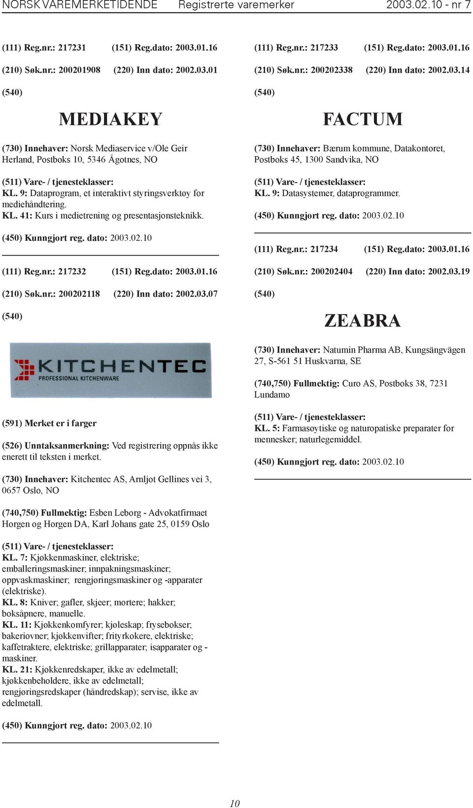 9: Dataprogram, et interaktivt styringsverktøy for mediehåndtering. KL. 41: Kurs i medietrening og presentasjonsteknikk. (111) Reg.nr.: 217232 (151) Reg.dato: 2003.01.