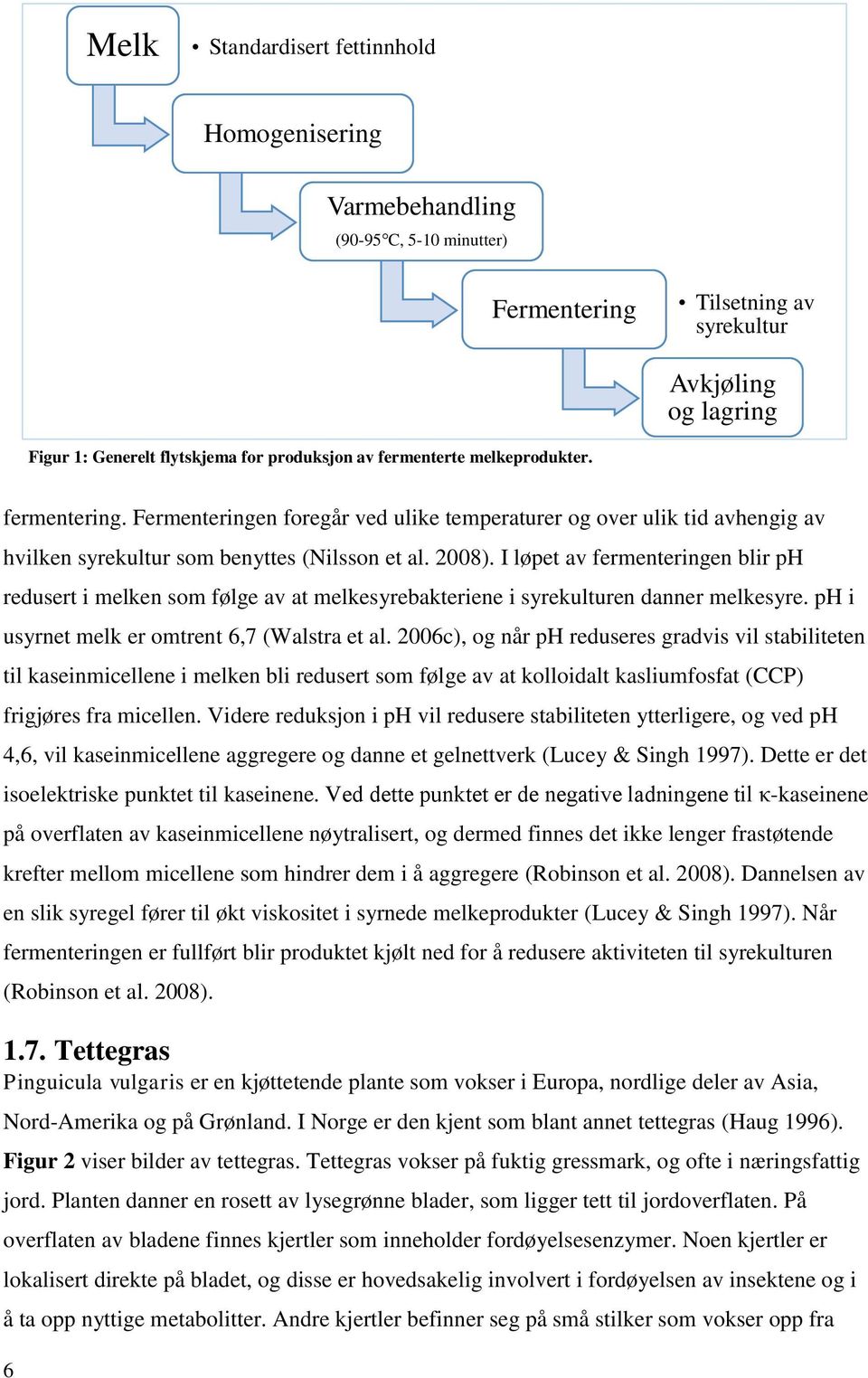 I løpet av fermenteringen blir ph redusert i melken som følge av at melkesyrebakteriene i syrekulturen danner melkesyre. ph i usyrnet melk er omtrent 6,7 (Walstra et al.