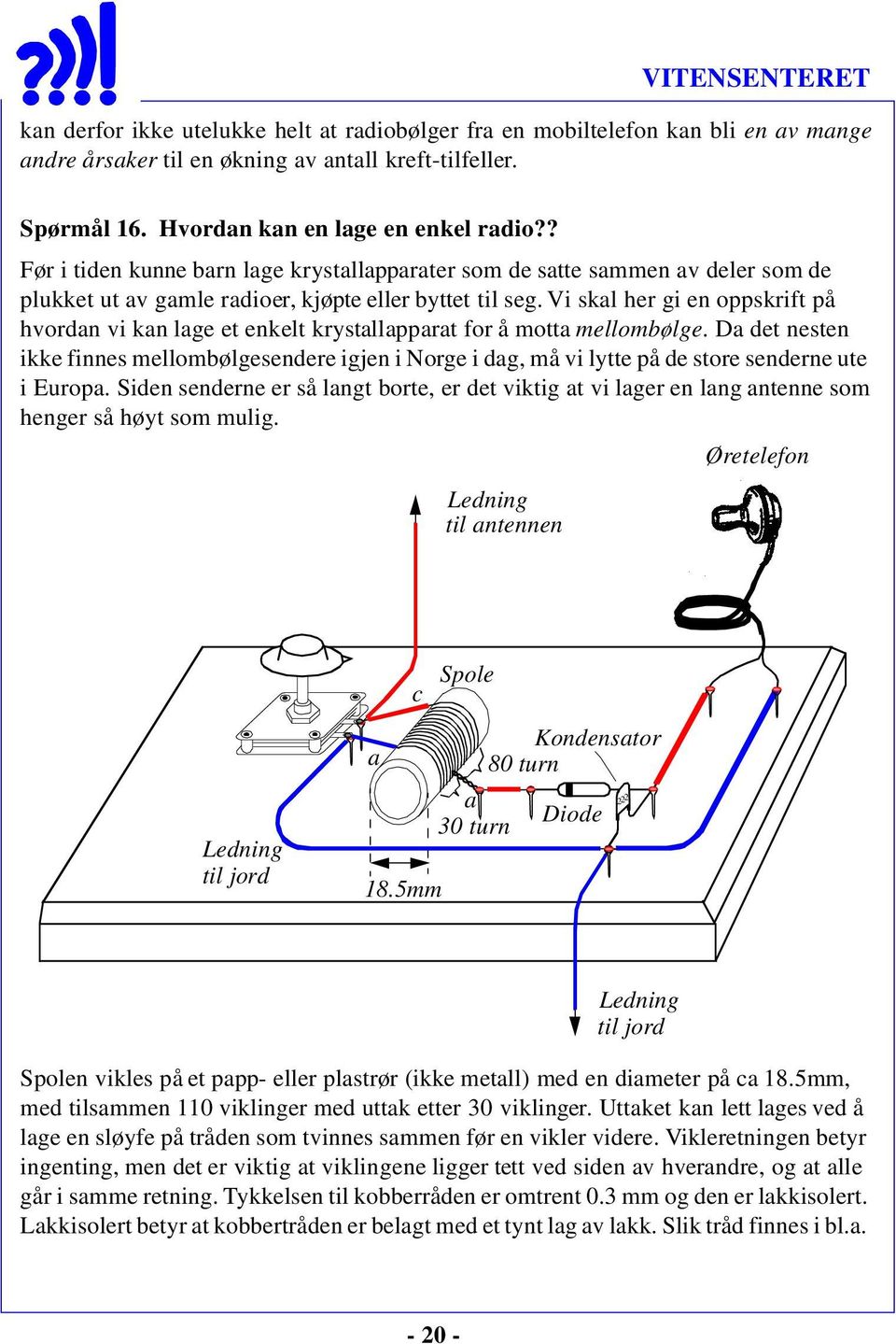 Vi skal her gi en oppskrift på hvordan vi kan lage et enkelt krystallapparat for å motta mellombølge.