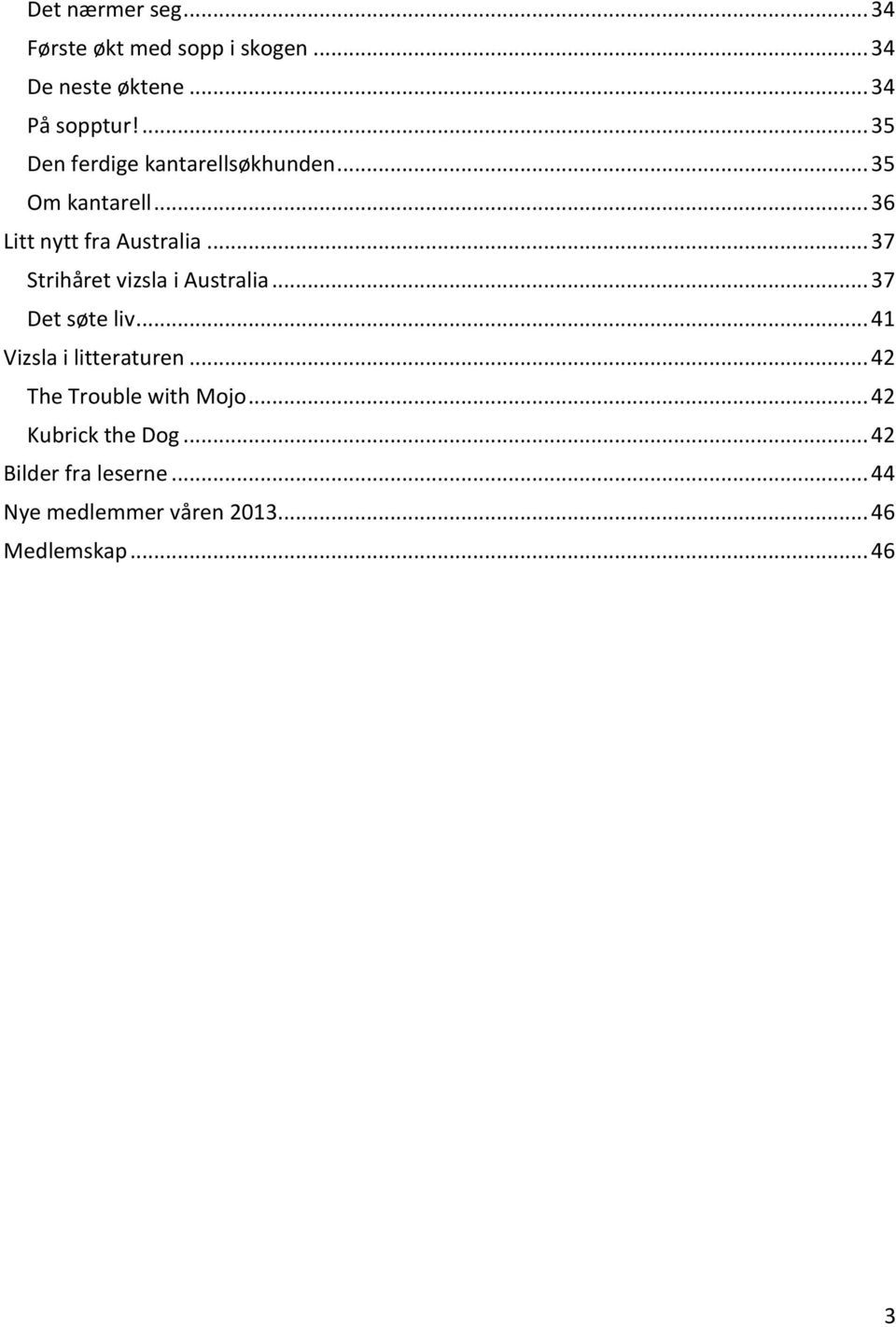 .. 37 Strihåret vizsla i Australia... 37 Det søte liv... 41 Vizsla i litteraturen.