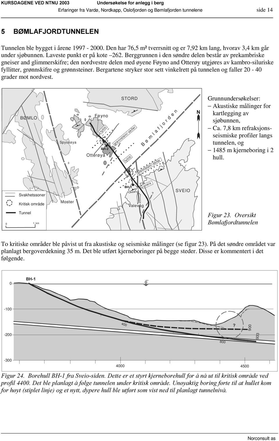 Berggrunnen i den søndre delen består av prekambriske gneiser and glimmerskifre; den nordvestre delen med øyene Føyno and Otterøy utgjøres av kambro-siluriske fyllitter, grønnskifre og grønnsteiner.