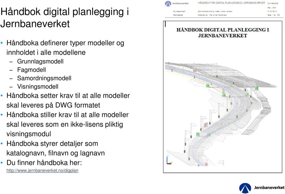 på DWG formatet Håndboka stiller krav til at alle modeller skal leveres som en ikke-lisens pliktig visningsmodul