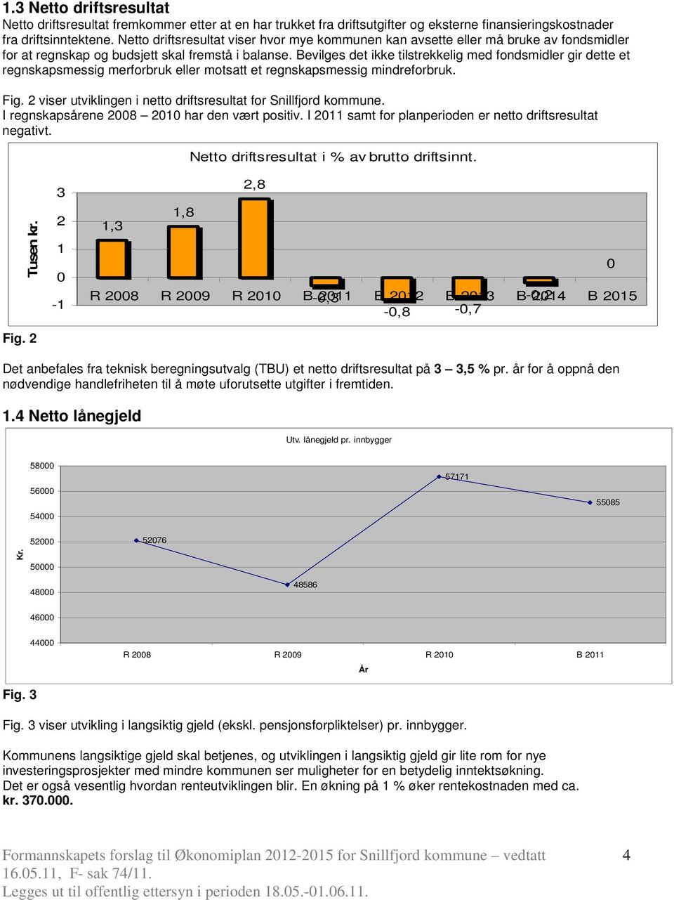 Bevilges det ikke tilstrekkelig med fondsmidler gir dette et regnskapsmessig merforbruk eller motsatt et regnskapsmessig mindreforbruk. Fig.