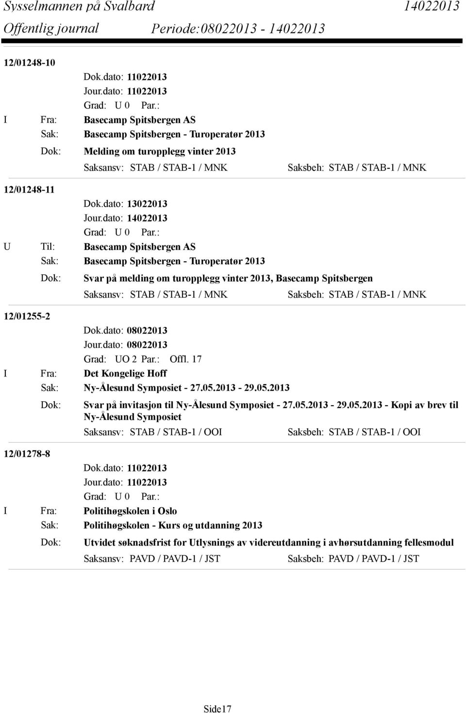 17 I Fra: Det Kongelige Hoff Sak: Ny-Ålesund Symposiet - 27.05.