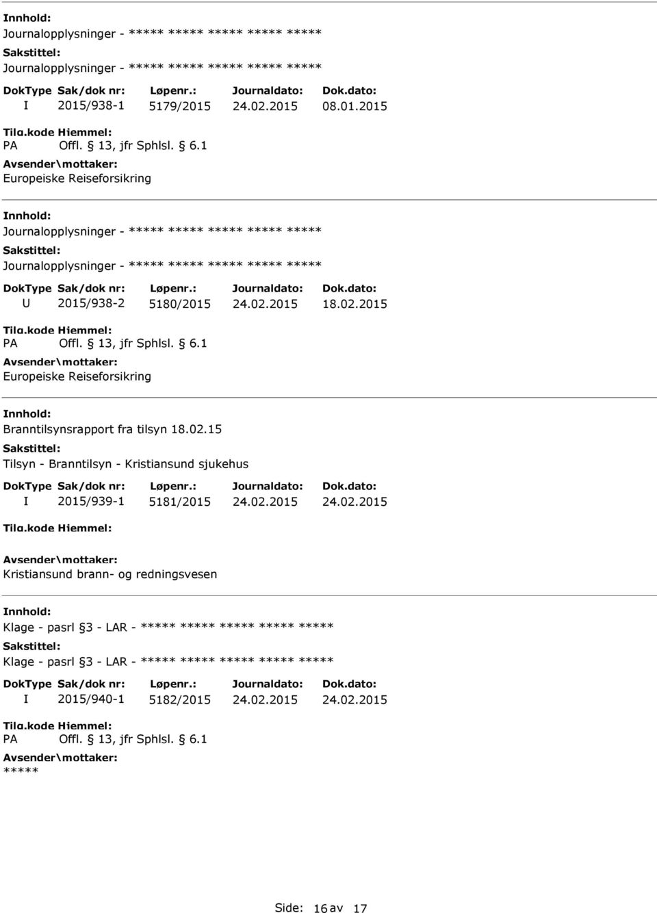 2015 Branntilsynsrapport fra tilsyn 18.02.