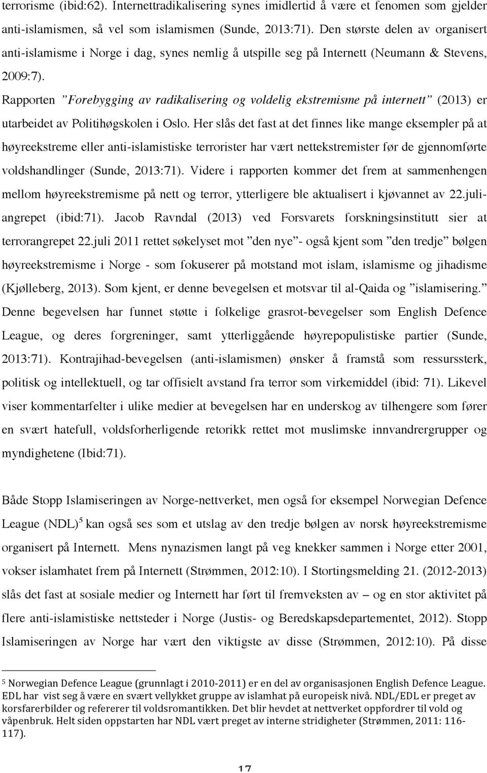 Rapporten Forebygging av radikalisering og voldelig ekstremisme på internett (2013) er utarbeidet av Politihøgskolen i Oslo.