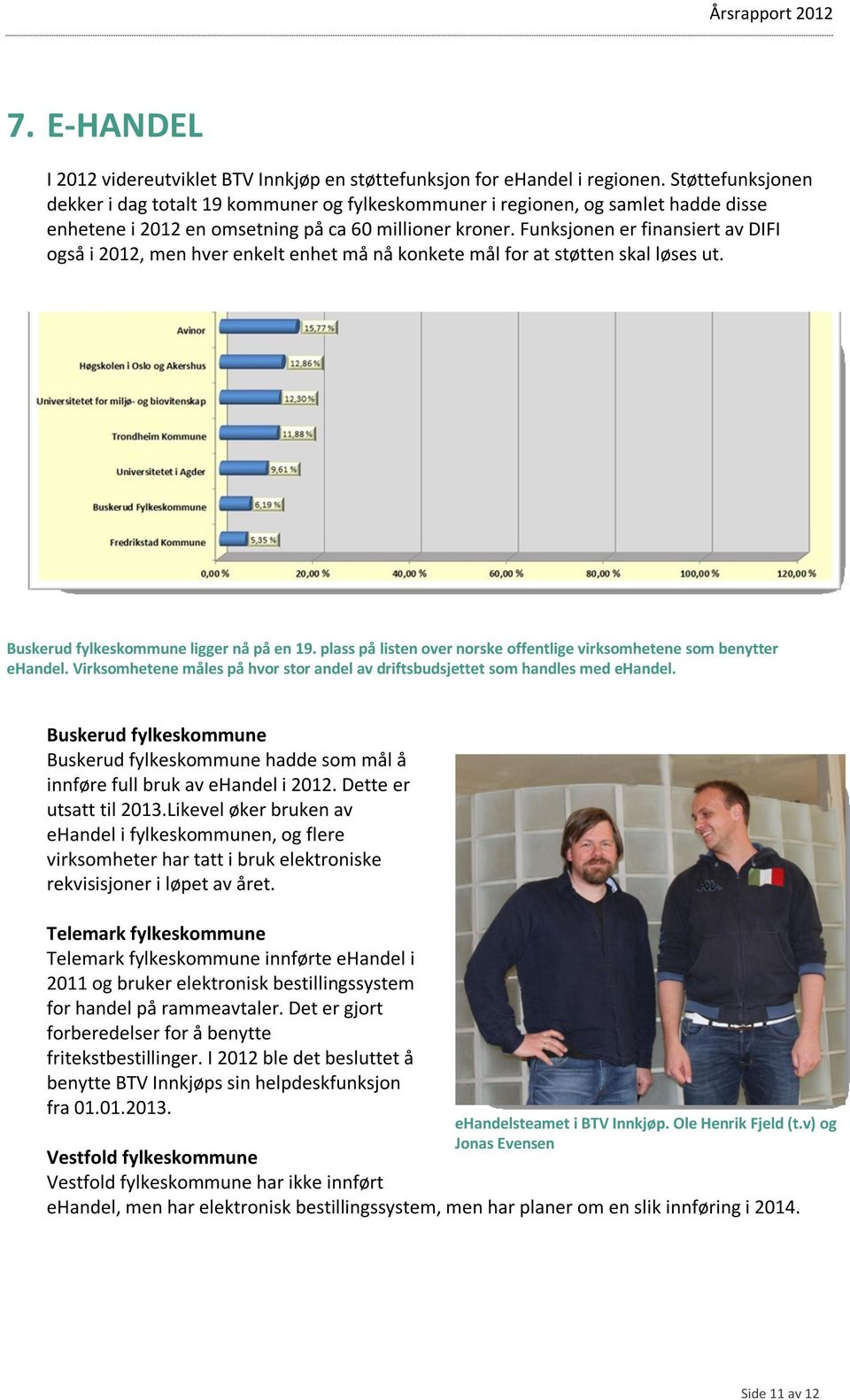 Funksjonen er finansiert av DIFI også i 2012, men hver enkelt enhet må nå konkete mål for at støtten skal løses ut. Buskerud fylkeskommune ligger nå på en 19.