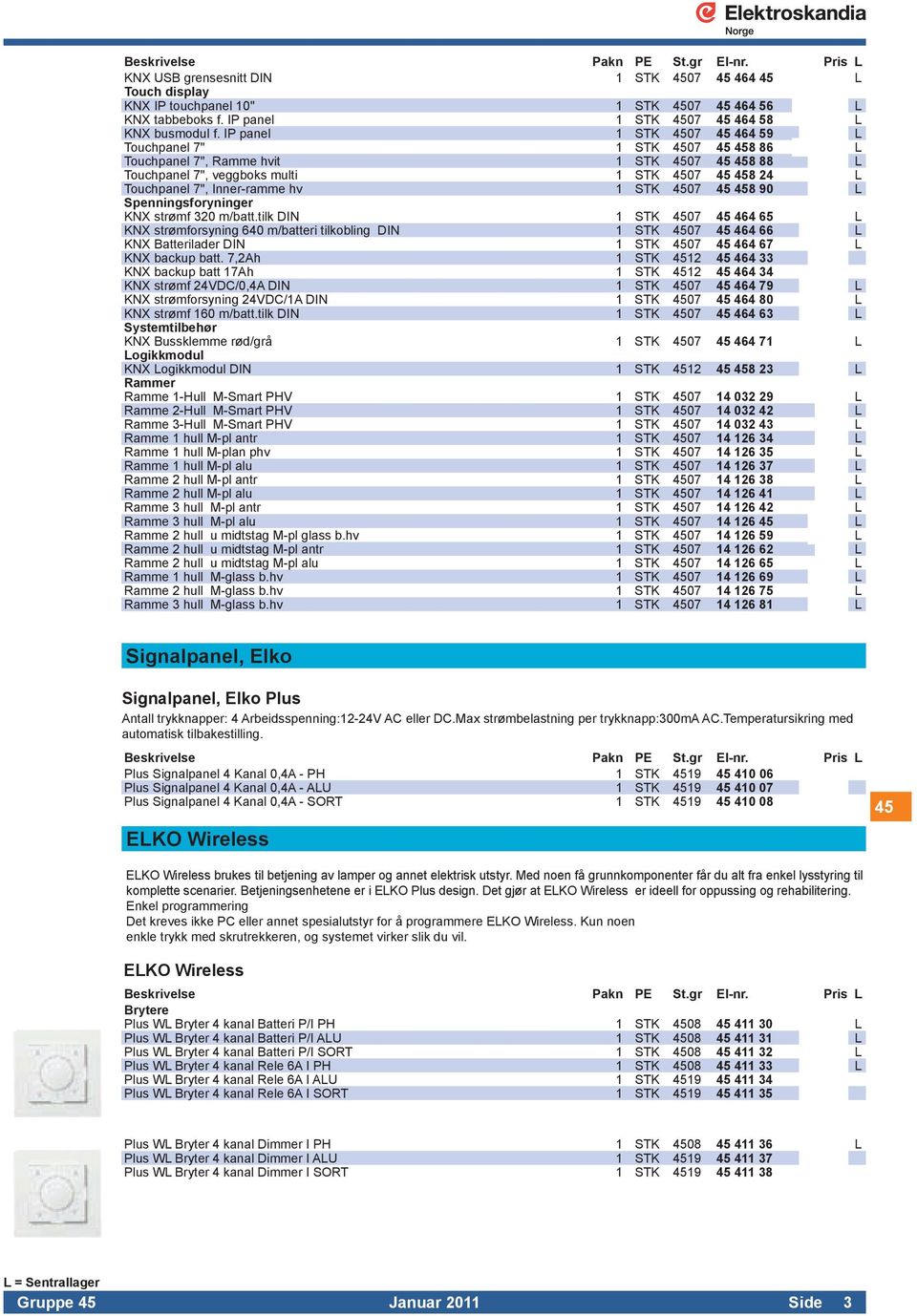 hv 1 STK 4507 45 458 90 L Spenningsforyninger KNX strømf 320 m/batt.