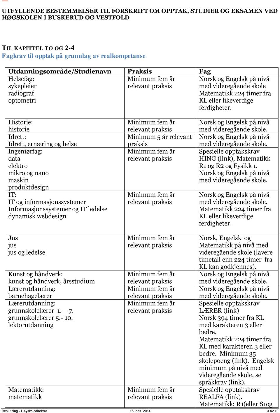 ledelse dynamisk webdesign Minimum 5 år relevant praksis Spesielle opptakskrav HING (link); Matematikk R1 og R2 og Fysikk 1.