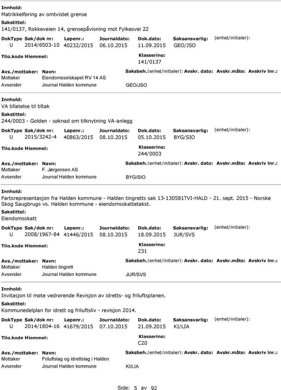 Jørgensen S BYG/SIO Partsrepresentasjon fra Halden kommune - Halden tingretts sak 13-130581TVI-HLD - 21. sept. 2015 - Norske Skog Saugbrugs vs. Halden kommune - eiendomsskattetakst.