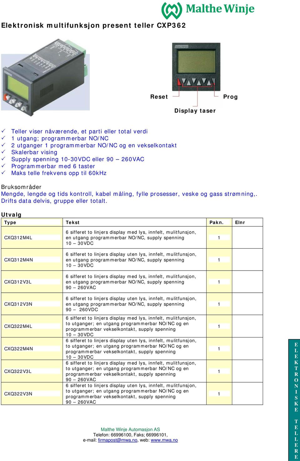 strømning,. Drifts data delvis, gruppe eller totalt. ype ekst Pakn.