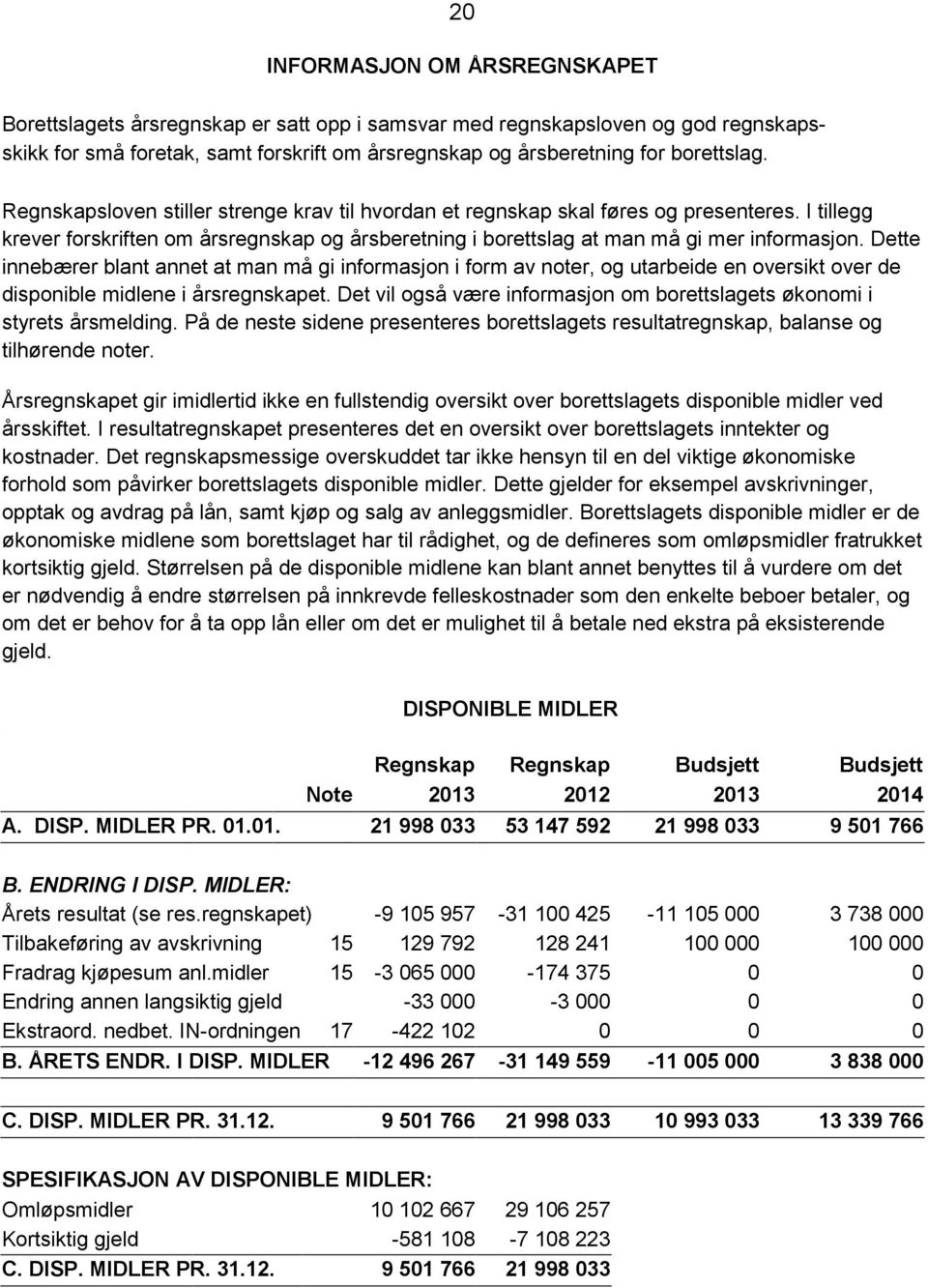 Dette innebærer blant annet at man må gi informasjon i form av noter, og utarbeide en oversikt over de disponible midlene i årsregnskapet.